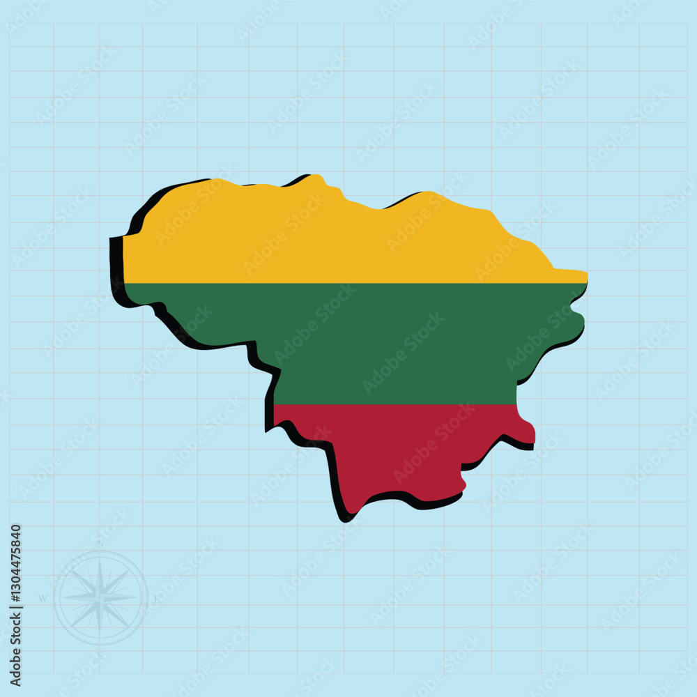 Obraz premium Lithuania map Design Vector illustration graphic