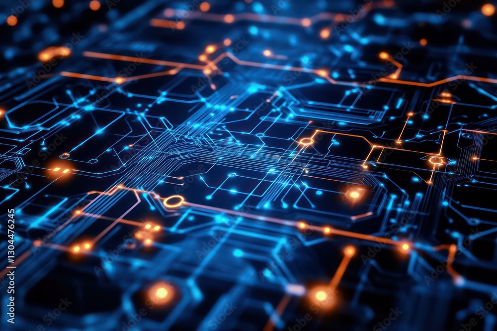 A detailed circuit board pattern with intricate connections, symbolizing advanced communication technology and the future of digital networks. A detailed circuit board pattern with intricate connections, symbolizing advanced communication technology and the future of digital networks.