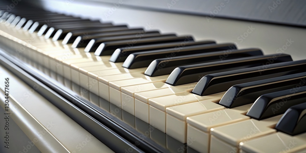 Close-up of Piano Keys on Gray Background - Elegant Musical Instrument Detail Stock Photo Close-up of Piano Keys on Gray Background - Elegant Musical Instrument Detail Stock Photo