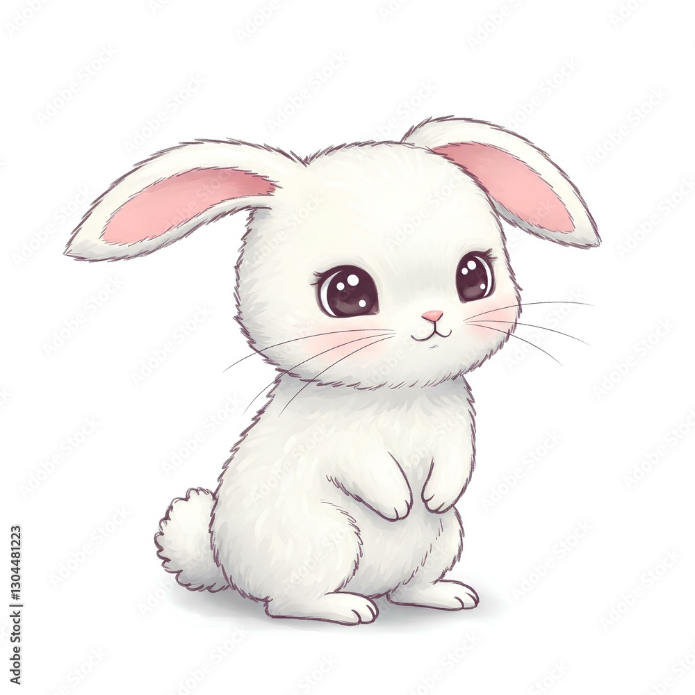 white rabbit on white, cute character illustration for children white rabbit on white, cute character illustration for children