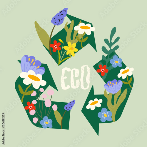 Happy Earth day. Save the planet. Environmental problems and environmental protection, recycling.  Eco environment vector icons for patches, poster, banner. Caring for nature