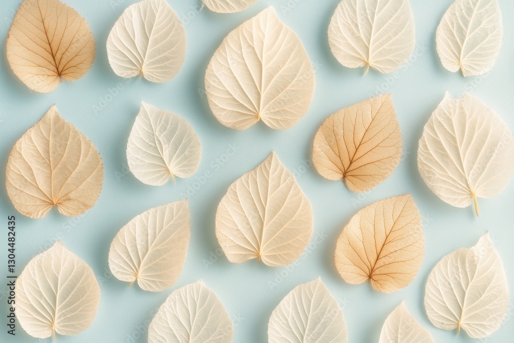 Geometric Pattern Created With Cut Leaves Displayed on a Light Background for Artistic Inspiration Geometric Pattern Created With Cut Leaves Displayed on a Light Background for Artistic Inspiration