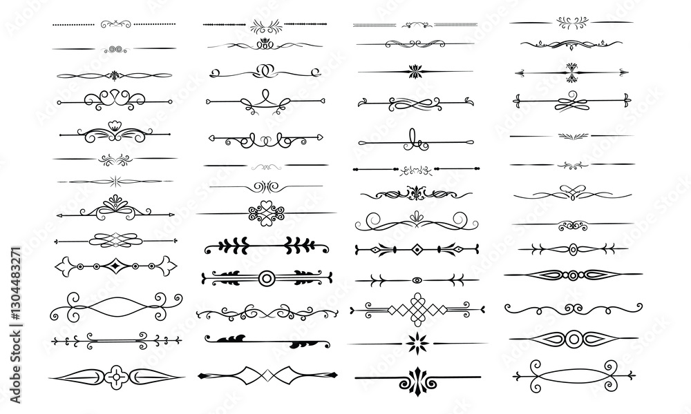 Hand drawn ornament divider collection