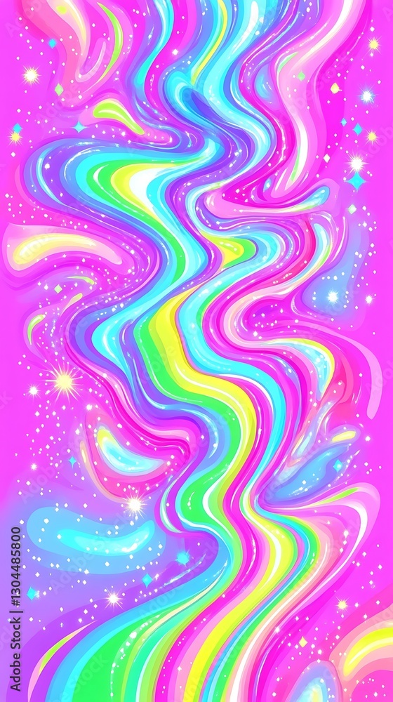 Obraz premium Vibrant chromatic waves in a digital rendering with an electric finish