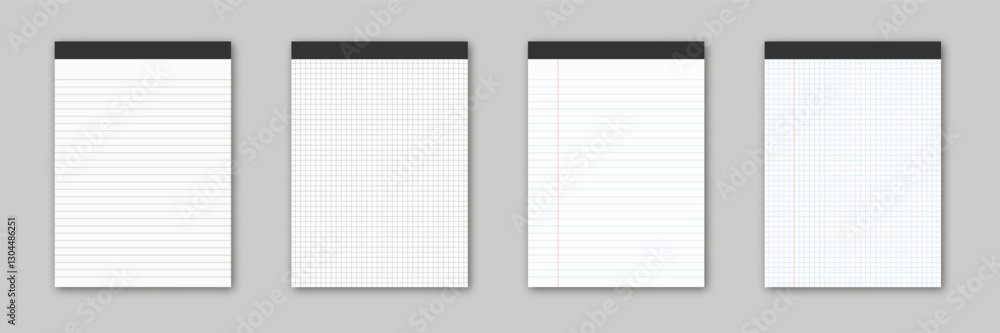 Set of notepads editable stroke with shadow. Vector Set of notepads editable stroke with shadow. Vector