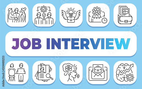 Job interview text concept. Shablon for presentation and Infographics.