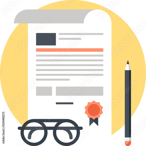 Contract flat web icon