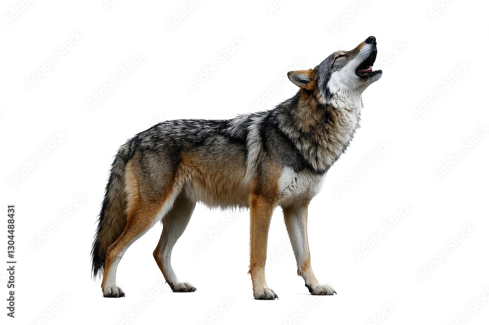 Fototapeta premium A captivating image of a wolf howling, set against a transparent background