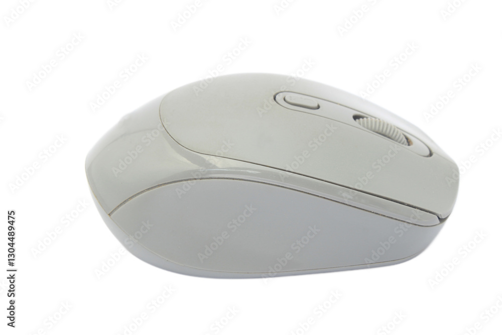 Wireless Silver Computer Mouse with Scroll Wheel on Clean Isolated White Background for Desktop or Laptop Use Connectivity Solution Modern Technology Wireless Silver Computer Mouse with Scroll Wheel on Clean Isolated White Background for Desktop or Laptop Use Connectivity Solution Modern Technology