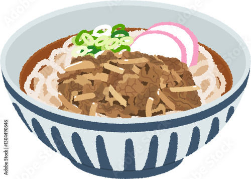 肉うどんのイラスト