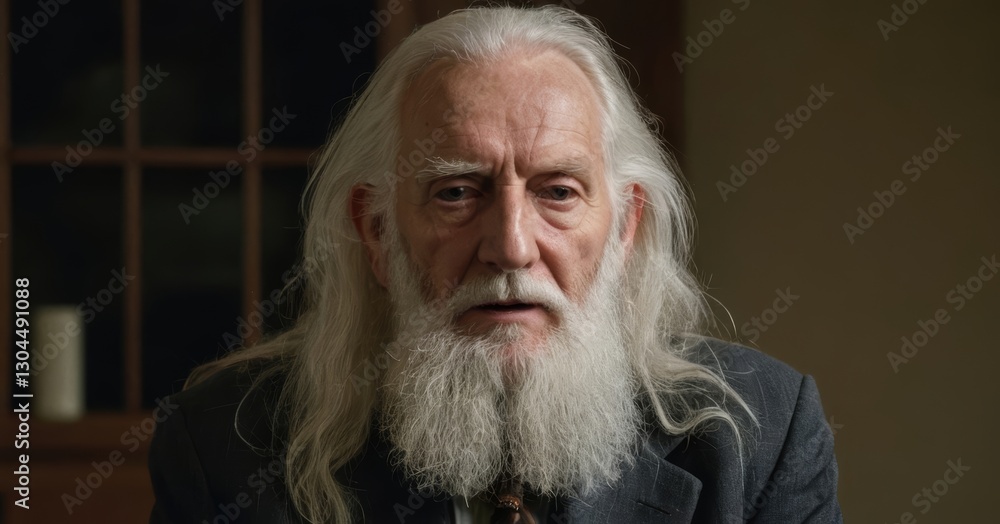 Senior professor reflecting in university office: thoughtful expression and wisdom Senior professor reflecting in university office: thoughtful expression and wisdom