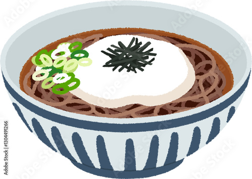 とろろそばのイラスト