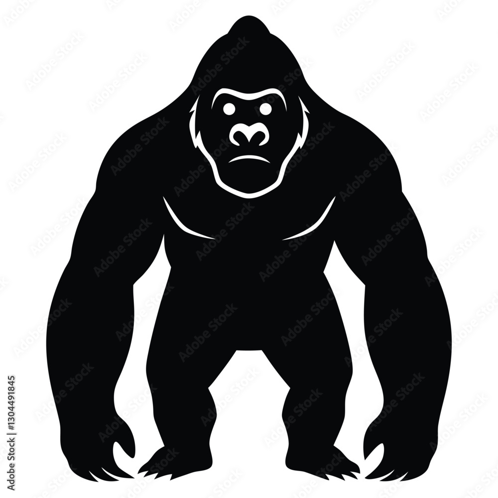 Minimalistic Gorilla Silhouette Clipart Icon for Logo and Branding Minimalistic Gorilla Silhouette Clipart Icon for Logo and Branding