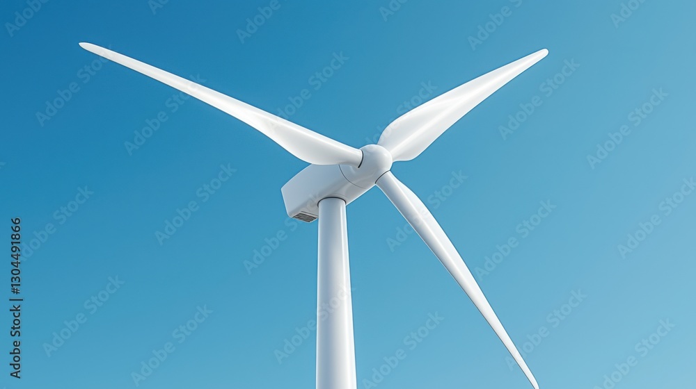 Close-Up of Wind Turbine Blade Against Clear Blue Sky Close-Up of Wind Turbine Blade Against Clear Blue Sky