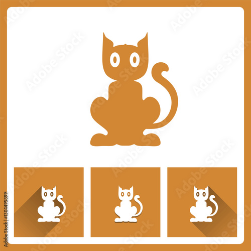 Cat icon isolated on white background with charger flat icon, EPS10