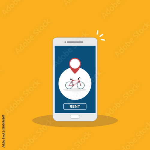 Bicycle rent or sharing bike application on a mobile phone.