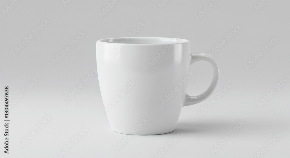 Fototapeta premium Simple White Mug Minimalist Design for Drinkware