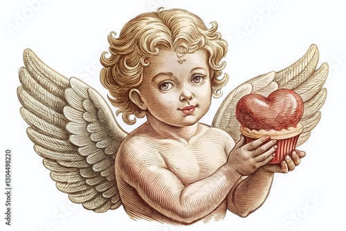 Cupid Angel Love Heart Food Dessert Romantic Valentine's Day  Stock Photo