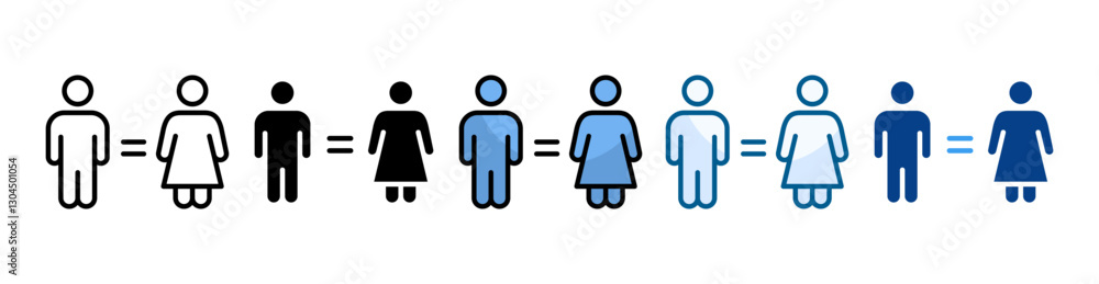 Gender Equality Icon Set Multiple Style Collection Gender Equality Icon Set Multiple Style Collection