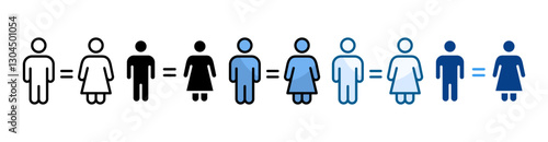 Gender Equality  Icon Set Multiple Style Collection