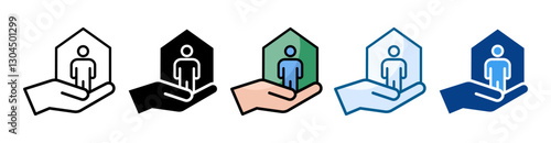 Refugee Support  Icon Set Multiple Style Collection