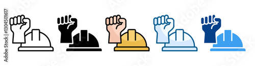 Worker Rights  Icon Set Multiple Style Collection