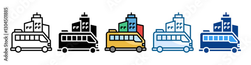 Public Transportation  Icon Set Multiple Style Collection
