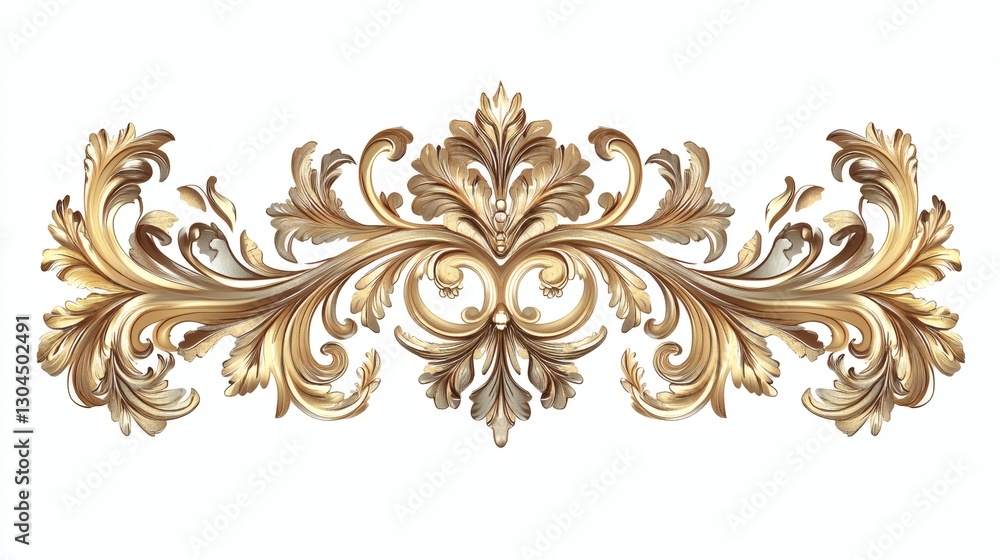 Elegant Gold Baroque Decorative Flourish Design for Backgrounds Elegant Gold Baroque Decorative Flourish Design for Backgrounds