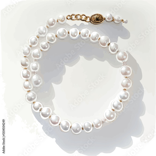 Each pearl glows with a soft, timeless luster. The delicate arrangement enhances its refined beauty.

