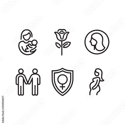 Baby care and safety icon set. Editable vector stroke