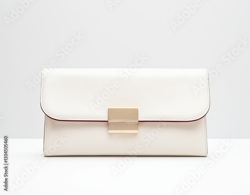 Wallpaper Mural Elegant white clutch bag with gold clasp, perfect for formal or evening occasions. Torontodigital.ca