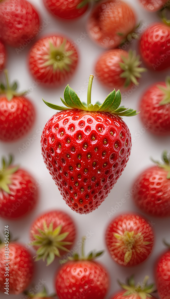 a close-up of fresh strawberries on a white background. The berries are bright red, juicy, with small seeds on the surface, which emphasizes their naturalness and freshness. . White background a close-up of fresh strawberries on a white background. The berries are bright red, juicy, with small seeds on the surface, which emphasizes their naturalness and freshness. . White background
