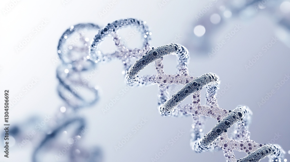 DNA Sequencing Technology Visualization on White Background DNA Sequencing Technology Visualization on White Background