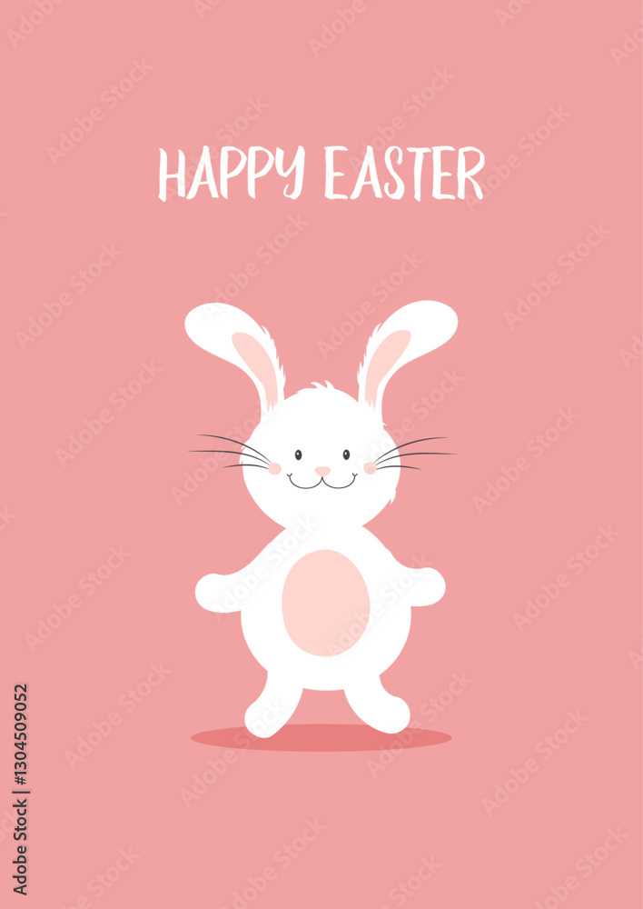 Easter background with a cute Easter bunny Easter background with a cute Easter bunny