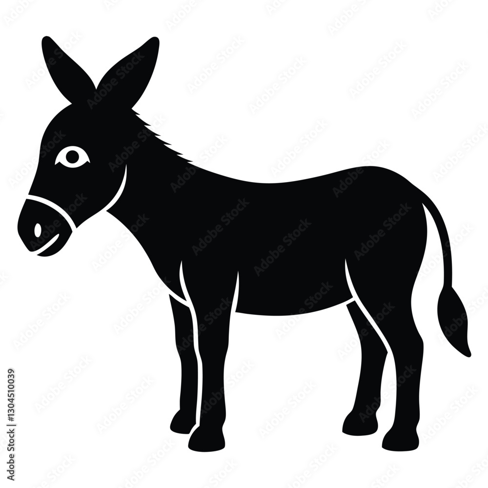 Creative Donkey Silhouette Icon for Digital Art and Graphic Projects Creative Donkey Silhouette Icon for Digital Art and Graphic Projects
