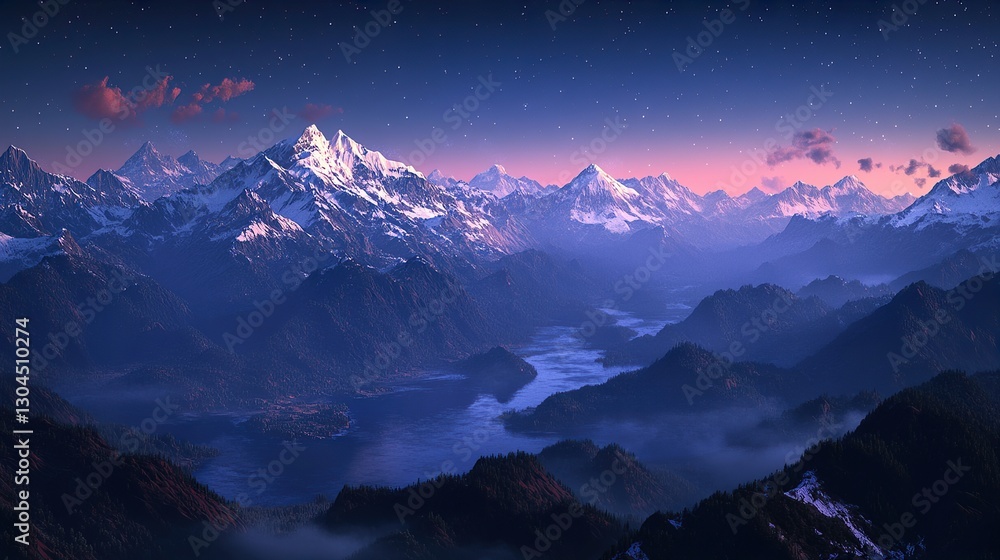 Stunning Top-Down Night Scene with Deep Blue Sky and Subtle Details Stunning Top-Down Night Scene with Deep Blue Sky and Subtle Details