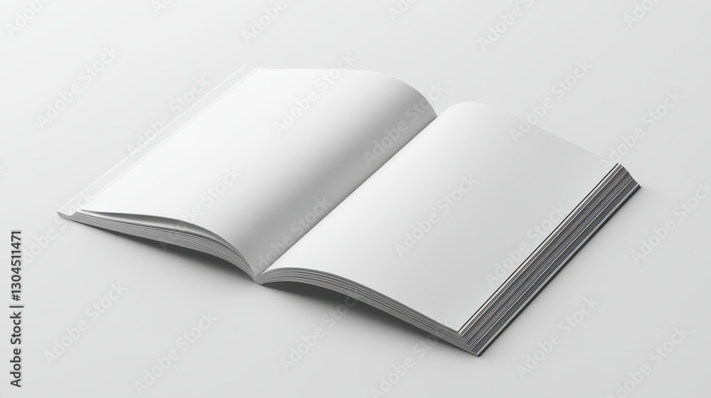 A sleek A5 bifold brochure mock-up, its glossy cover hinting at the vibrant content within, lay open on a pristine white background, ready to capture the reader is attention with its minimalist A sleek A5 bifold brochure mock-up, its glossy cover hinting at the vibrant content within, lay open on a pristine white background, ready to capture the reader is attention with its minimalist