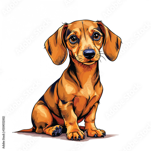 dachshund puppy isolated on white