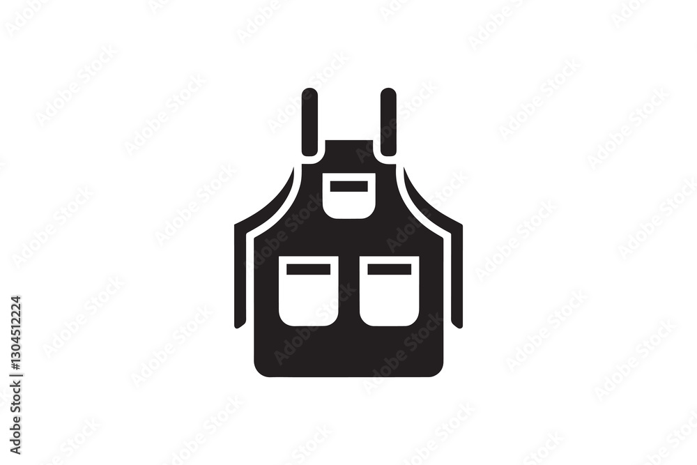 kitchen apron icon silhouette vector illustration in black and white, set against a white background kitchen apron icon silhouette vector illustration in black and white, set against a white background