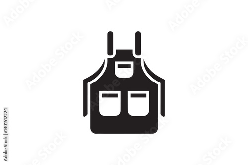Wallpaper Mural kitchen apron icon silhouette vector illustration in black and white, set against a white background Torontodigital.ca