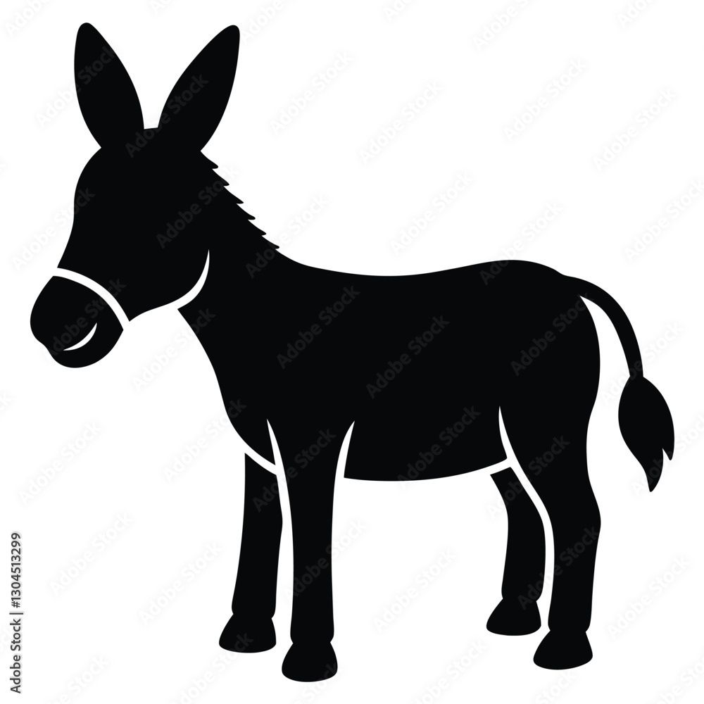 Adorable Donkey Silhouette Icon for Nature Lovers and Graphic Projects Adorable Donkey Silhouette Icon for Nature Lovers and Graphic Projects