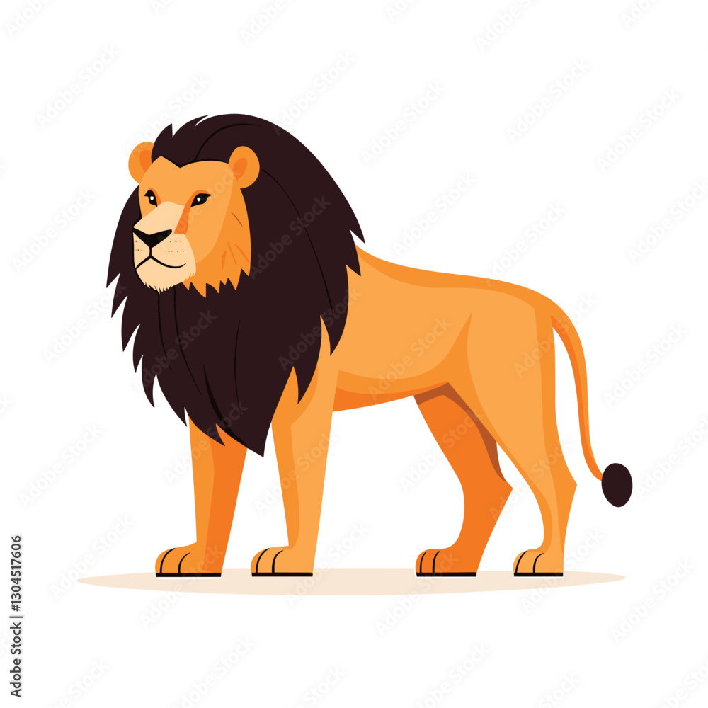 Obraz premium lion simple isolated vector illustration