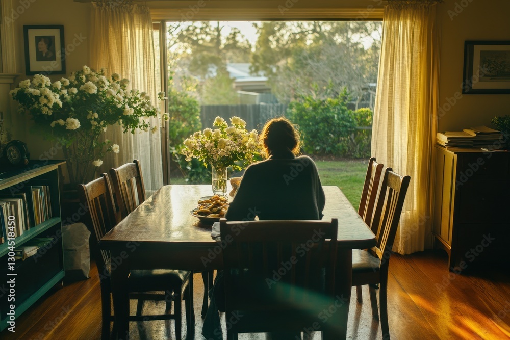 Serene Morning in a Cozy Dining Room with a Peaceful Atmosphere Serene Morning in a Cozy Dining Room with a Peaceful Atmosphere