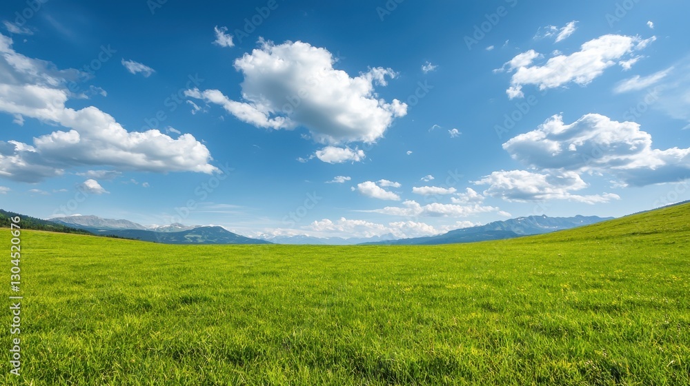 Bright Sunny Day in Mountain Meadow Landscape Bright Sunny Day in Mountain Meadow Landscape