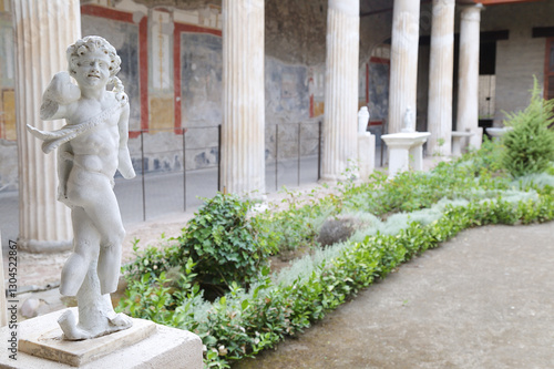 The peristyle of a house in Pompeii, Italy.