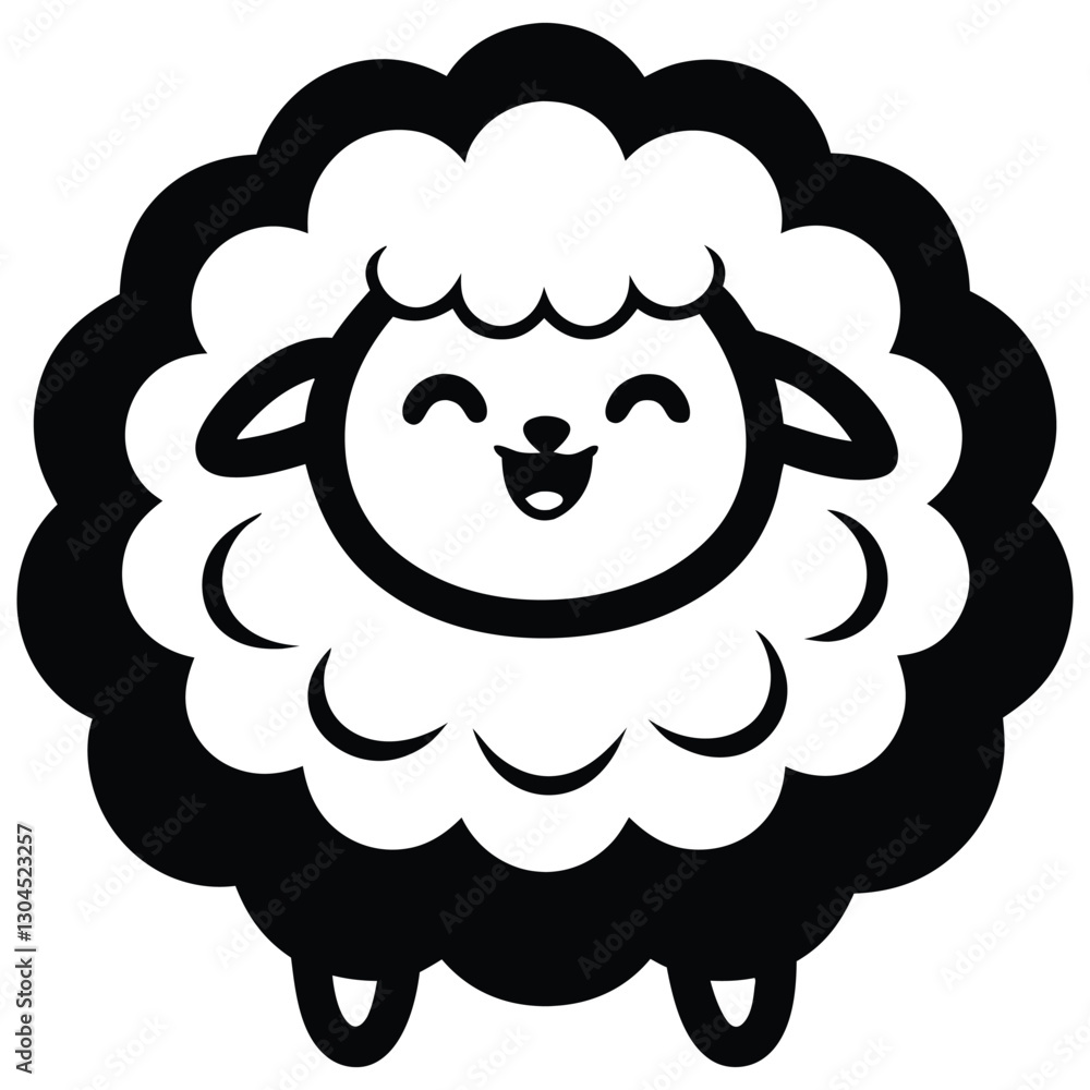 Minimalist Black Sheep Vector Art Minimalist Black Sheep Vector Art