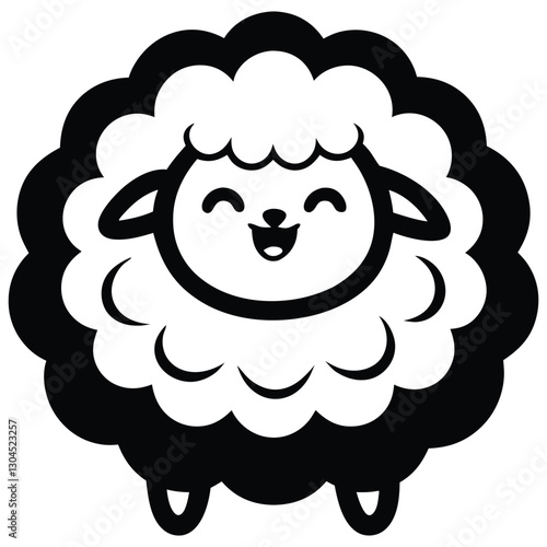 Minimalist Black Sheep Vector Art