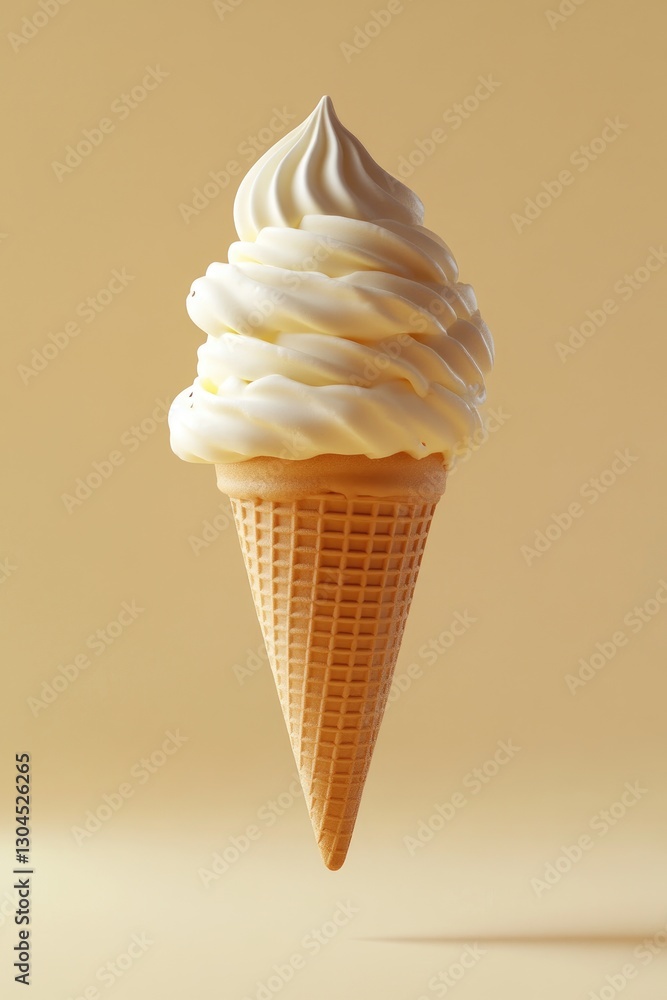 Delicious creamy white soft serve ice cream cone treat Delicious creamy white soft serve ice cream cone treat