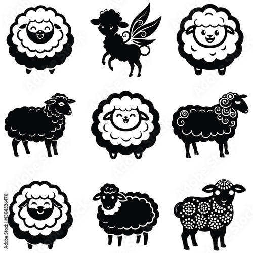 Black Sheep Silhouette Vector Bundle