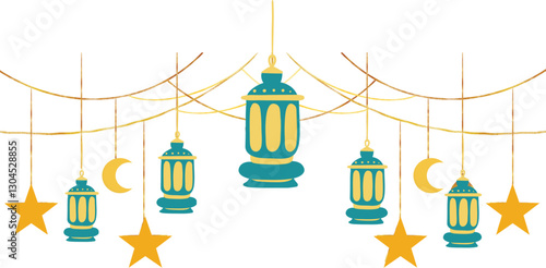 Eid Mubarak Hanging Lanterns Decorations 
